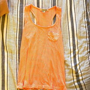 Racerback coral striped tank top